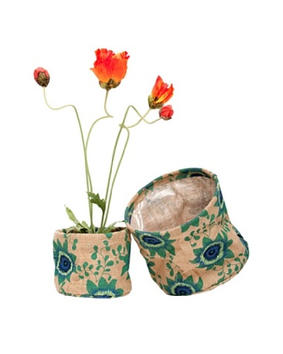 rockflowerpaper Set of 2 Jute Potted Plant Covers