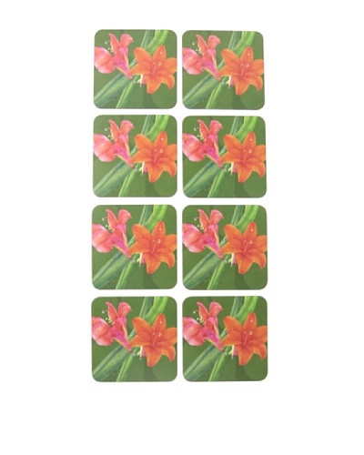 rockflowerpaper Set of 8 Amaryllis Drink Coasters