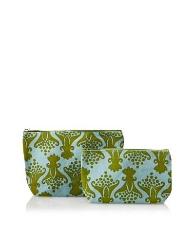 RockFlowerPaper Tulip Green Zip Bags (Set of 2)