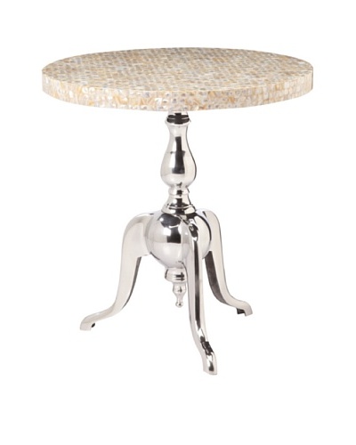 Rojo 16 Mother-of-Pearl Table, Pearl/Nickel