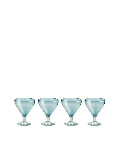 Rosanna Set of 4 Lustre 4-Oz. Cocktail Glasses, Turquoise