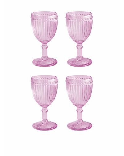 Rosanna Set of 4 Classique 8-Oz. Glasses, Pink