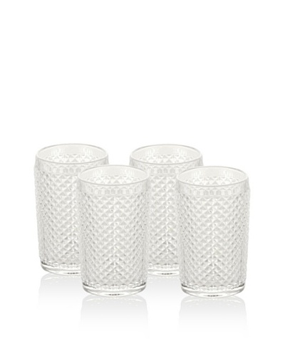 Rosanna Set of 4 Pressed Glass 10-Oz. Highballs, Clear