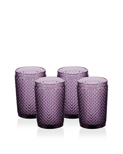 Rosanna Set of 4 Pressed Glass 10-Oz. Highballs, Purple