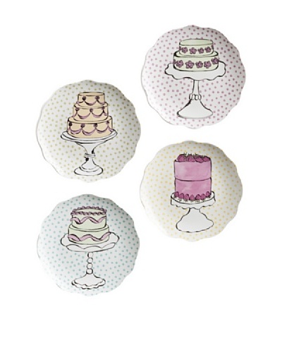 Rosanna Set of 4 Assorted Eat Dessert First Dessert Plates