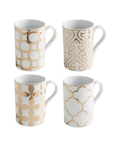 Rosanna Set of 4 Assorted Luxe Moderne 11-Oz. Mugs