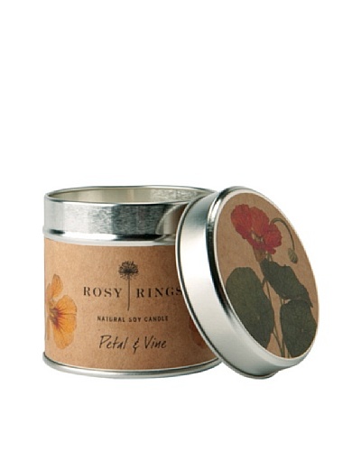 Rosy Rings Natural Soy Candle in Tin, Petal & Vine