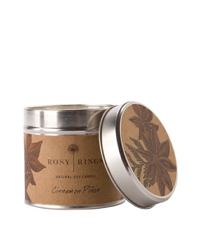 Rosy Rings Natural Soy Candle in Tin, Cinnamon Piñon