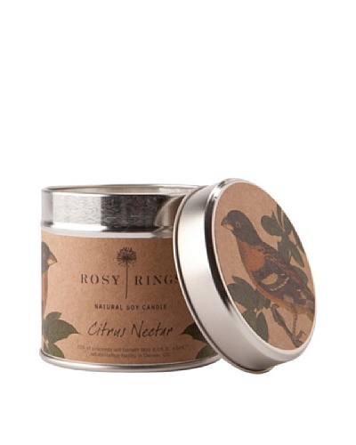 Rosy Rings Natural Soy Candle in Tin, Citrus Nectar