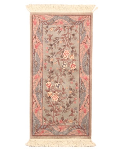 Roubini Chinese Art Deco Hand Knotted Rug, Multi, 4′ 2″ x 2′ 1″