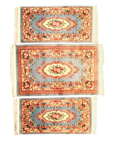 Roubini Set of 3 Chinese Hand-Knotted Rugs, Multi