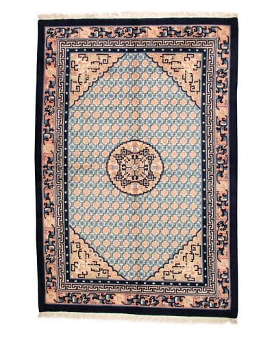 Roubini Chinese Antique Finish Rug, Peach/Navy, 6' 3 x 9' 2