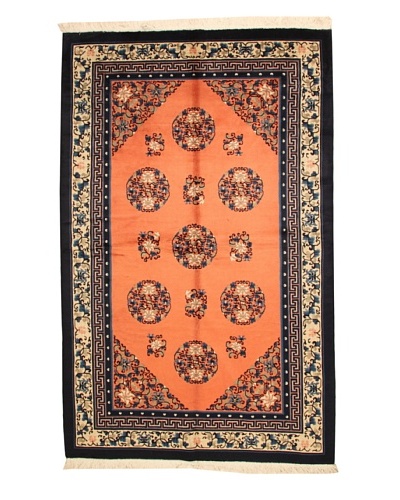 Roubini Chinese Antique Finish Rug, Rust/Navy, 5′ 2″ x 8′