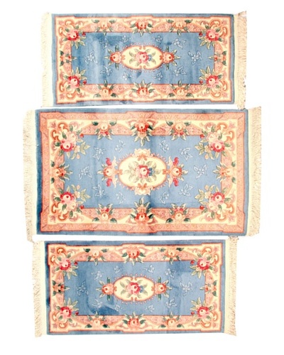 Roubini Set of 3 Chinese Hand-Knotted Rugs, Multi