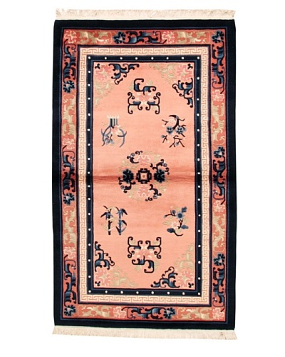 Roubini Chinese Antique Finish Rug, Pink/Salmon/Navy, 3′ 2″ x 5′ 2″