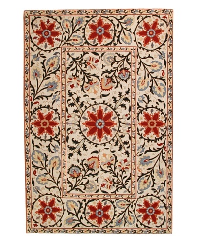 Roubini Suzani 5-Hand Knotted Wool & Silk Rug, Multi, 6′ x 9′