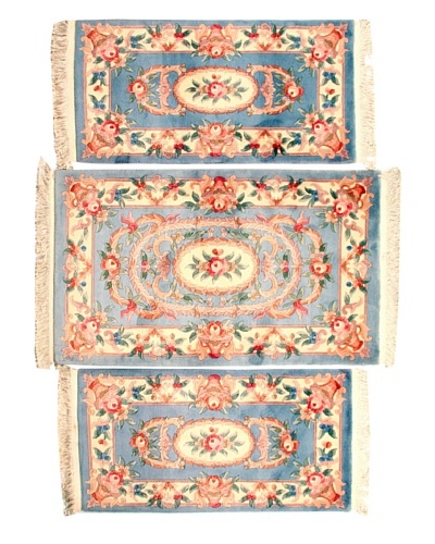 Roubini Set of 3 Chinese Hand-Knotted Rugs, Multi