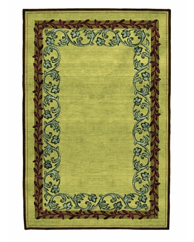 Roubini Garden Hand Knotted Wool & Silk Rug, Multi, 6′ x 9′