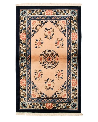 Roubini Chinese Antique Finish Rug, Peach/Pink/Navy, 3′ 2″ x 5′ 3″