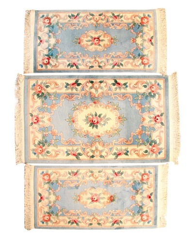 Roubini Set of 3 Chinese Hand-Knotted Rugs, Multi