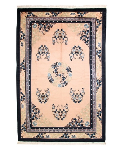 Roubini Antique Finish Chinese Rug, Light Pink/Cream/Navy, 9' 2 x 6'