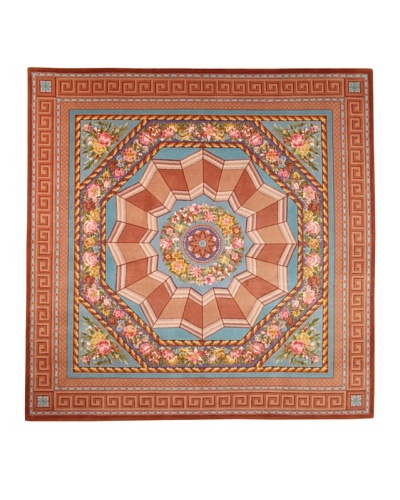 Roubini Palazzo Hand Knotted Wool & Silk Rug, Multi, 8′ Square