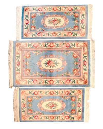 Roubini Set of 3 Chinese Hand-Knotted Rugs, Multi