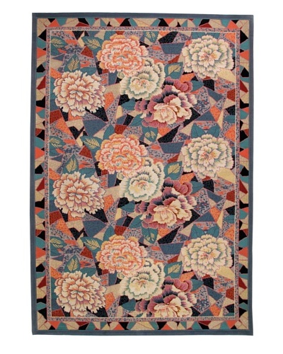 Roubini Mosaic Garden Two-Hand Knotted Wool Rug, Multi, 6′ x 9′