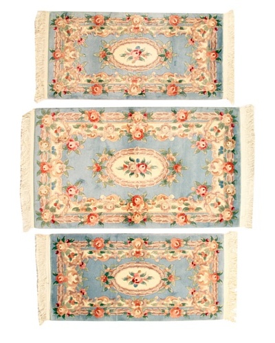 Roubini Set of 3 Chinese Hand-Knotted Rugs, Multi
