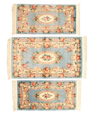 Roubini Set of 3 Chinese Hand-Knotted Rugs, Multi