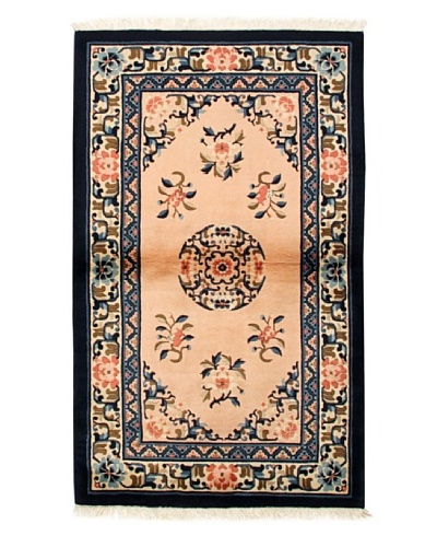 Roubini Antique Finish Chinese Rug, Peach/Pink/Navy, 5' 3 x 3'2