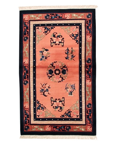 Roubini Chinese Antique Finish Rug, Pink/Salmon/Navy, 3′ 2″ x 5′