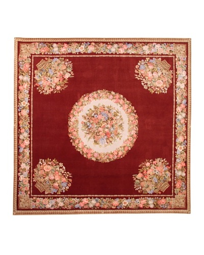 Roubini Royal Garden Hand Knotted Wool & Silk Rug, Multi, 8′ Square
