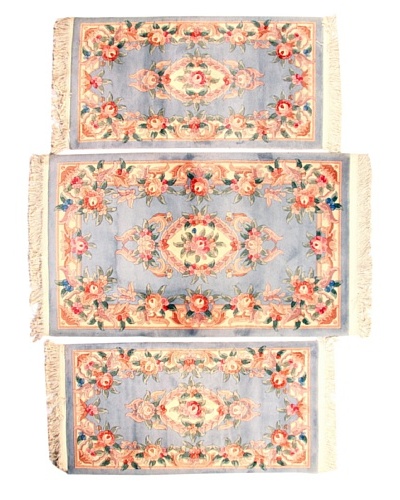 Roubini Set of 3 Chinese Hand-Knotted Rugs, Multi