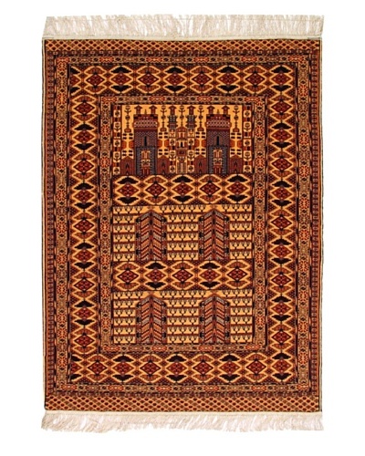 Roubini Afghan Fine Wool Rug With Silk Fringe, Multi, 5' 9 x 4' 4