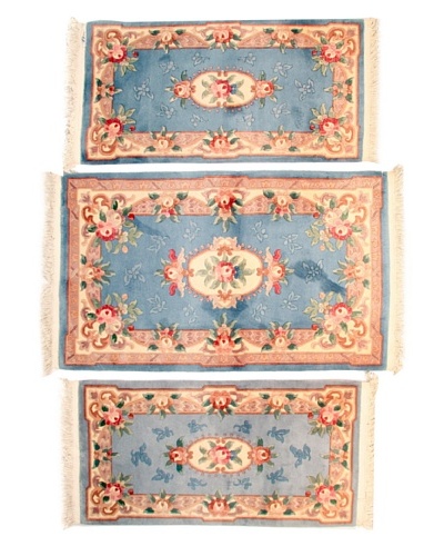 Roubini Set of 3 Chinese Hand-Knotted Rugs, Multi