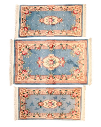 Roubini Set of 3 Chinese Hand-Knotted Rugs, Multi