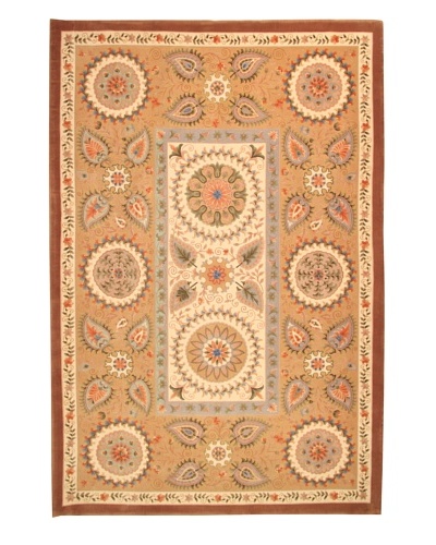 Roubini Two Flowers Hand Knotted Wool Rug, Multi, 6′ 7″ x 9′ 10″