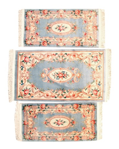 Roubini Set of 3 Chinese Hand-Knotted Rugs, Multi