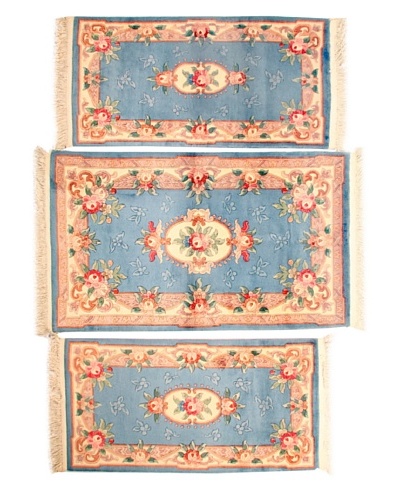 Roubini Set of 3 Chinese Hand-Knotted Rugs, Multi