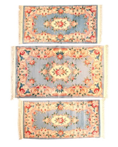 Roubini Set of 3 Chinese Hand-Knotted Rugs, Multi