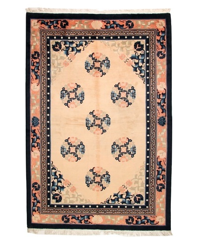 Roubini Chinese Antique Finish Rug, Peach/Navy, 6′ x 9′