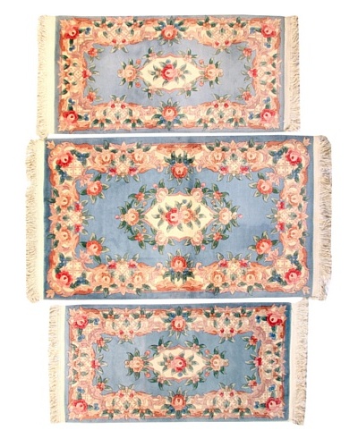 Roubini Set of 3 Chinese Hand-Knotted Rugs, Multi