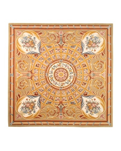 Roubini Venetian Hand Knotted Wool & Silk Rug, Multi, 8′ Square