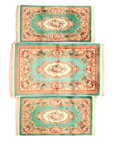 Roubini Set of 3 Chinese Hand-Knotted Rugs, Multi