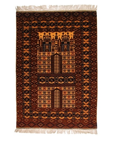 Roubini Old Afghan Fine W/ Silk Fringe, Multi, 6′ 3″ x 4″ 5″