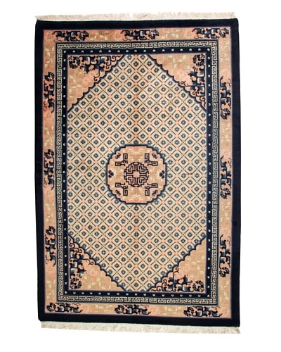 Roubini Chinese Antique Finish Rug, Peach/Navy, 6' 2 x 9'