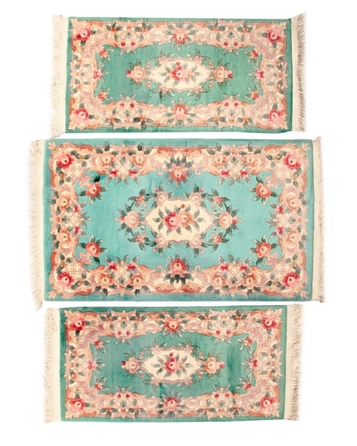 Roubini Set of 3 Chinese Hand-Knotted Rugs, Multi