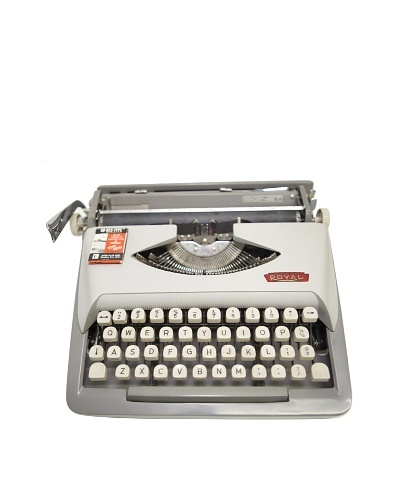 Royal Vintage Typewriter, Beige/Grey