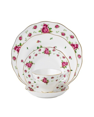 Royal Albert New Country Roses Vintage 5-Piece Place Setting, White